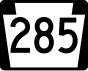 Pennsylvania Route 285 marker