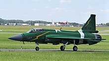 JF 17 Thunder in Pakistan Flag Livery at Paris Air Show