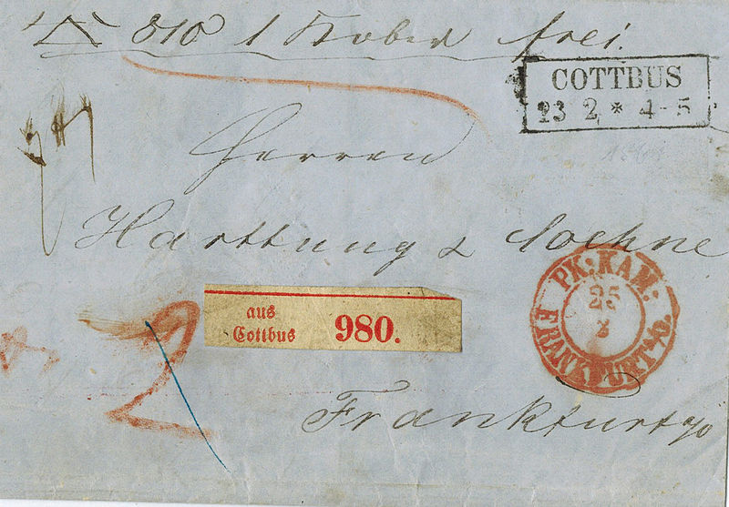 File:Paketbegleitbrief mit Rechteckstempel von 1854.jpg