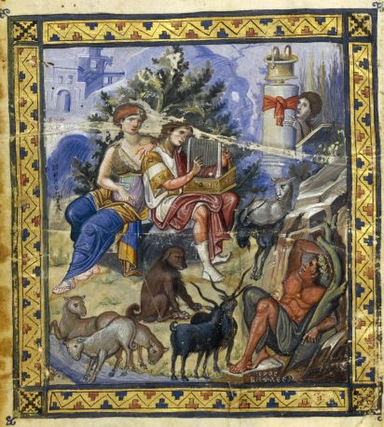 David composing the Psalms, Paris Psalter, 10th century