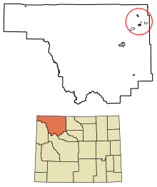 Park County Wyoming Incorporated and Unincorporated areas Powell Highlighted 5662450.svg