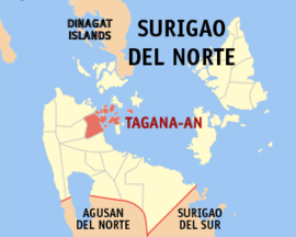 Tagana-an na Surigao do Norte Coordenadas : 9°41'47"N, 125°34'57"E