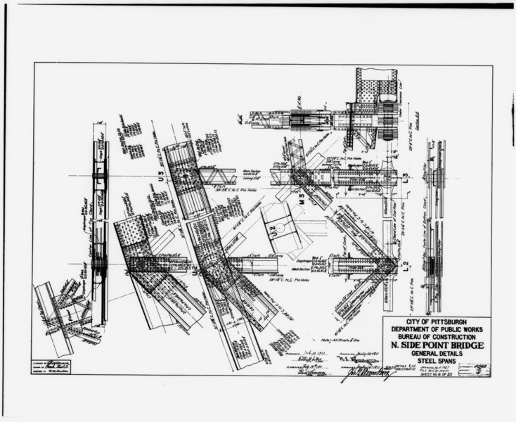 File:Photocopy of original drawing belonging to the Pittsburgh Department of Public Works, (n.d.). DRAWING NO. 1967- GENERAL DETAILS, STEEL SPANS. - North Side Point Bridge, Spanning HAER PA,2-PITBU,59-5.tif