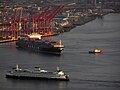 Unidentified ferry approaching Port of Seattle