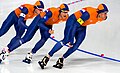 Verweij på lagtempo under Vinter-OL 2018 sammen med Sven Kramer og Jan Blokhuijsen