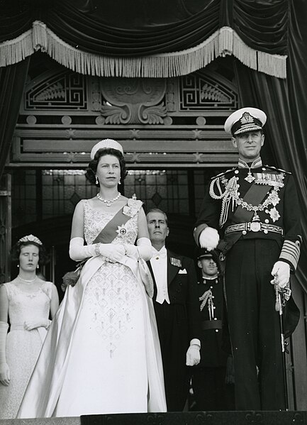 Queen Elizabeth II and Prince Philip at the Opening of Parliament in 1963