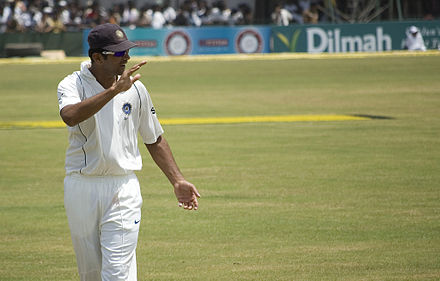Dravid fielding during a Test match against Sri Lanka in Galle in 2008.