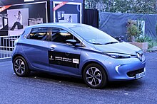 The Renault Zoe has led electric car sales in France since 2013, and is the country's all-time best selling plug-in with more than 100,000 units registered through June 2020. Renault Zoe, Paris Motor Show 2018, IMG 0201.jpg