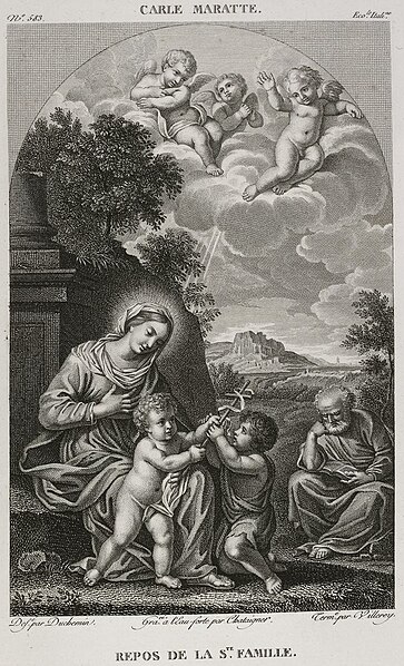 File:Repos de la Sainte Famille - Alexis Chataigner et Antoine-Claude-François Villerey, d'après Carlo Maratta.jpg