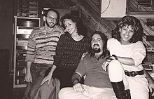 Arthur Baker (third in), with Richard Scher, Lotti Golden and Brenda K. Starr in 1984.