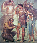 Ulysse attaché au mât pour pouvoir écouter les sirènes, détail d'une amphore à figures rouges conservées au British Museum