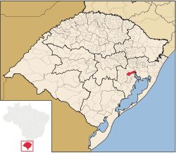 Localização de Eldorado do Sul no Rio Grande do Sul