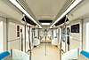 The interior of a Riyadh Metro car on display at InnoTrans 2016