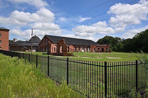 Ruins of a roundhouse and a fence, Martinsburg, WV