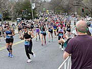 Runners at the intersection of Commonwealth Avenue and 