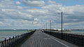 English: Ryde Pier, Ryde, Isle of Wight. It is seen on 5 August 2010, two days after the pier was closed to all vehicles after structural problems were discovered. Pedestrians were allowed to continue using the pier, but cyclists had to dismount. As is visible in the photo, pedestrians were taking advatage of the lack of traffic and using the entire width of the pier.