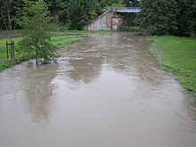 Die Jahna führt Hochwasser