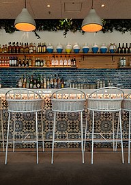 Saloniki Greek restaurant interior, Cambridge, Massachusetts, US