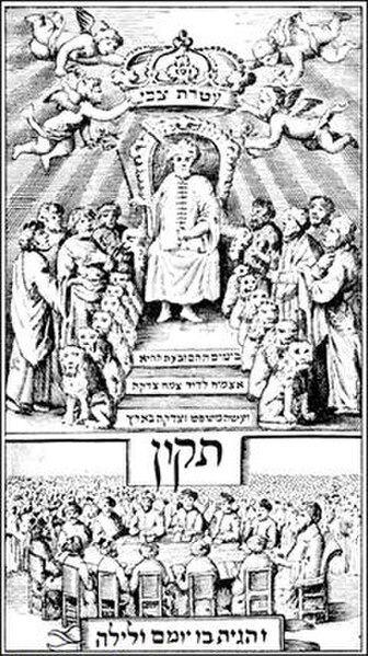 "Sabbatai Zevi enthroned" (image from the Amsterdam/Jewish publication Tikkun, Amsterdam, 1666).