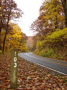 Skyline Drive Shenandoah SkylineDrive Milemarker103 FallColors.jpg