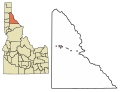 Thumbnail for File:Shoshone County Idaho Incorporated and Unincorporated areas Wardner Highlighted 1685240.svg