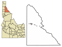 Shoshone County Idaho Incorporated and Unincorporated areas Wardner Highlighted 1685240.svg