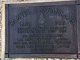 Samuel J. McFarland was the lookout at Shuteye Peak from 1925-1929; his remains are interred below the plaque.