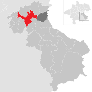 Localisation de la commune de Sierning dans le quartier Steyr-Land (carte cliquable)