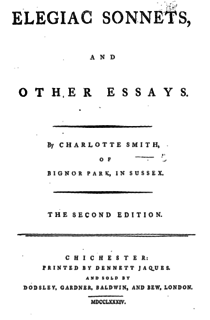 <i>Elegiac Sonnets</i> literary work by Charlotte Turner Smith (1784)