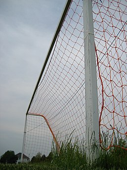 Soccer goal low angle