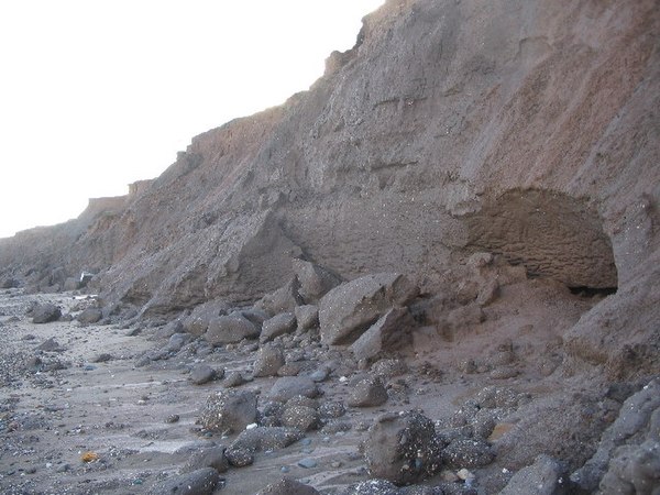 Eroded cliff at South Cliff, Hornsea