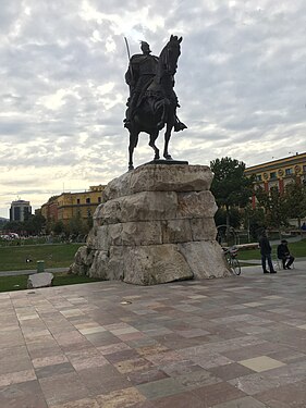 Statue of Skanderbeg in Tirana