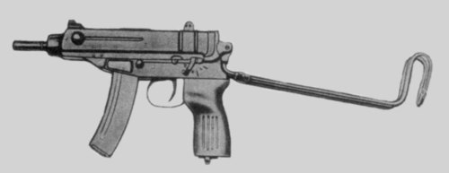 The Sa vz. 61 E with unfolded stock