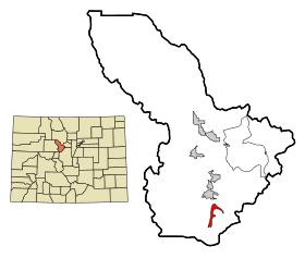Summit County Colorado Incorporated and Unincorporated areas Blue River Highlighted.svg