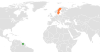 Location map for Suriname and Sweden.