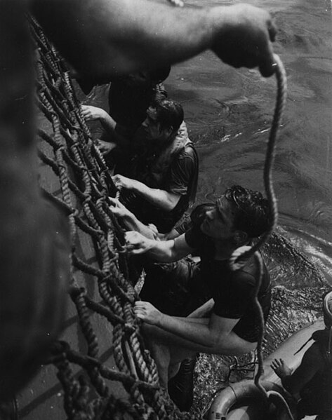 File:Survivors of the German submarine U-515 climb aboard USS Chatelain (DE-149) on 9 April 1944 (80-G-228417).jpg