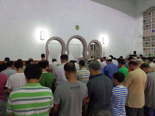 Tarawih prayer at Taipei Grand Mosque in Taipei, Taiwan.