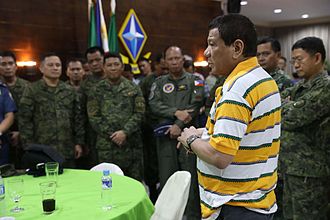 Duterte briefs the 4th Infantry Division at the troops' Headquarters-6 regarding the crisis. Talk to Troops at 4th Infantry Division HQ 6.jpg