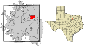 Tarrant County Texas Incorporated Areas Bedford highlighted.svg