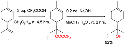 从D-柠烯制取(S)-(-)-α-萜品醇。