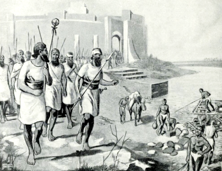 File:The Assyrian army leaving Assur to oppose the West Semites.png