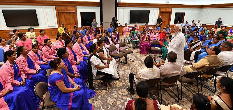 File:The Prime Minister, Shri Narendra Modi interacting with the ASHA representatives from across the country, in New Delhi on September 20, 2018.JPG
