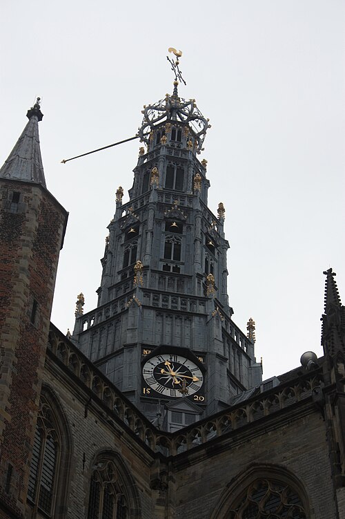 The ornate central tower, Grote Kerk, Haarlem