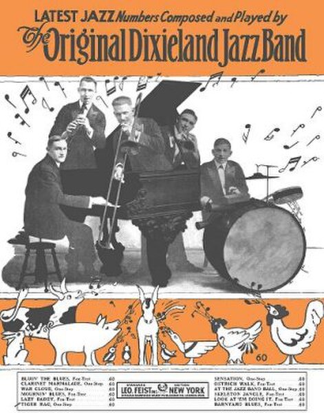 Sheet music for "Tiger Rag" as recorded by the Original Dixieland Jazz Band (1918)