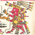 Een tekening van Tonatiuh ("Beweging van de Zon") in de Codex Borgia