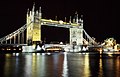 Tower Bridge at Night. Taken at the time of the Queen's Golden Jubilee. For much of 2002 Tower Bridge was floodlit in gold rather than the usual white, in celebration of the Queen's Golden Jubilee.