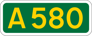 A580 road road in England