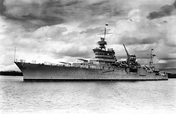 Indianapolis off Pearl Harbor in 1937