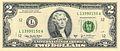 Two-dollar bill ($2) with Thomas Jefferson