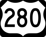 Straßenschild des U.S. Highways 280